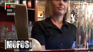 VINTAGE Hot Barmaid Rihanna Samuel Flashes Her Tits To A Customer Before She Sucks His Cock