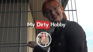 Beautiful redhead Iva_Sonnenschein gives a public blowjob