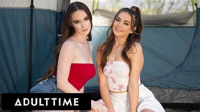 Stepsisters Aften Opal & Hazel Moore Finger Fuck Each Other During Camping Staycation